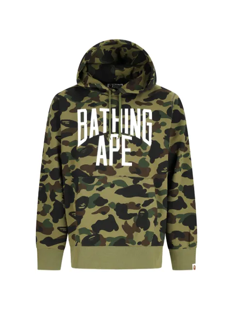 A BATHING APE® 1st Camo logo-print hoodie Green 001PPM301005M