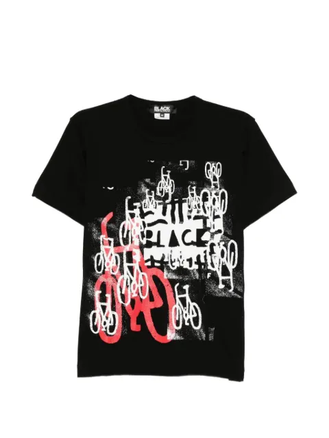 Black Comme Des Garçons graphic-print T-shirt Black 1QT507052