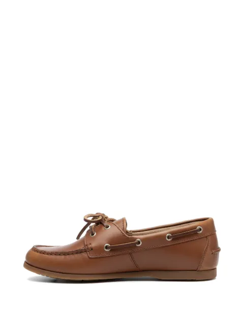 Posa brushed-leather boat shoes Brown PW25