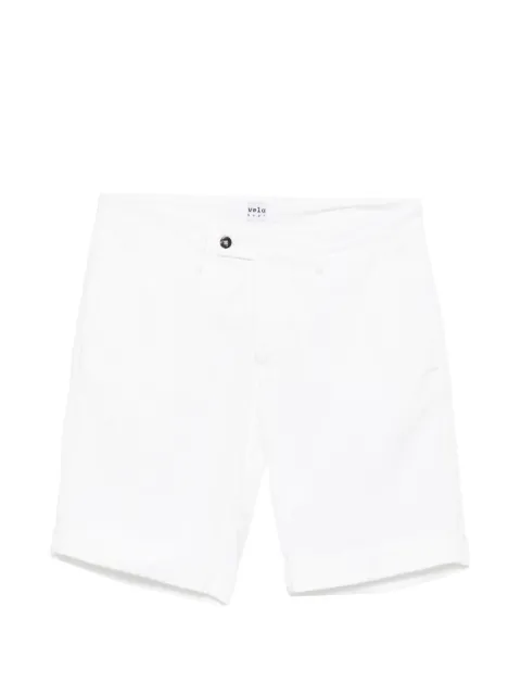 VELA SHOP turn-up cuff belt-loop shorts White VEANT8135S26