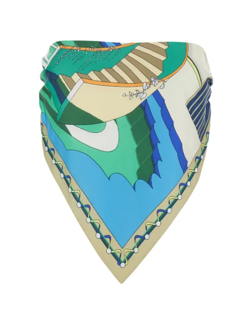 Tory Burch printed silk scarf top Blue 182123