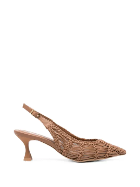 Marc Ellis woven slingback heeled pumps Brown ME2601335