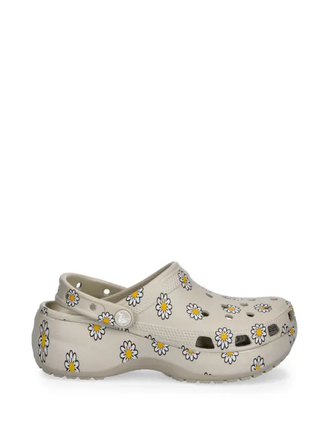 Crocs Classic floral platform clogs Neutrals 2126681WY