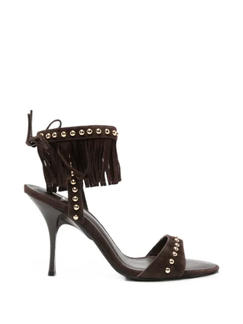 Marc Ellis fringed stud-embellished sandals Brown ME2601830