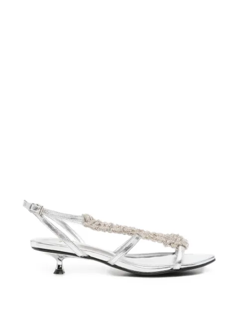 Marc Ellis crystal-embellished metallic-effect sandals Silver ME2601730