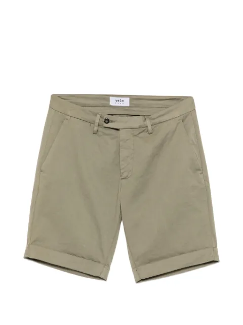 VELA SHOP turn-up cuff belt-loop shorts Green VEANT8135S26