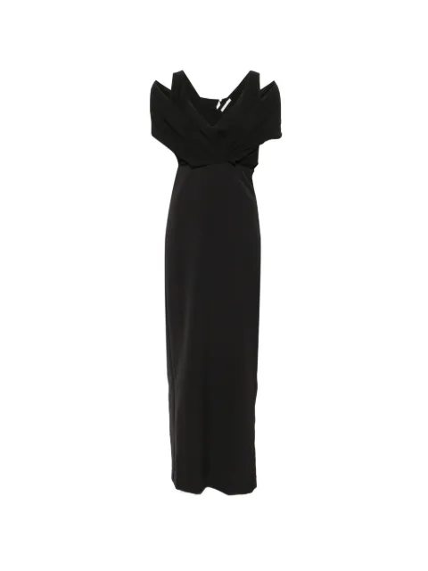 Patrizia Pepe V-neck zip-fastening maxi dress Black 2A3049A737