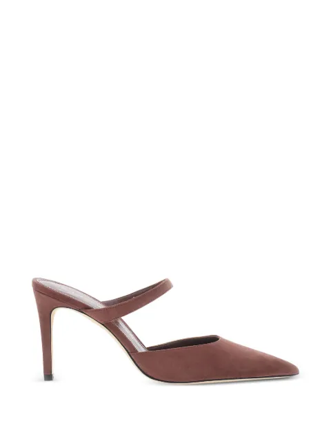 Stuart Weitzman Stuart Power pointed-toe strap heeled mules Brown SO176NYW