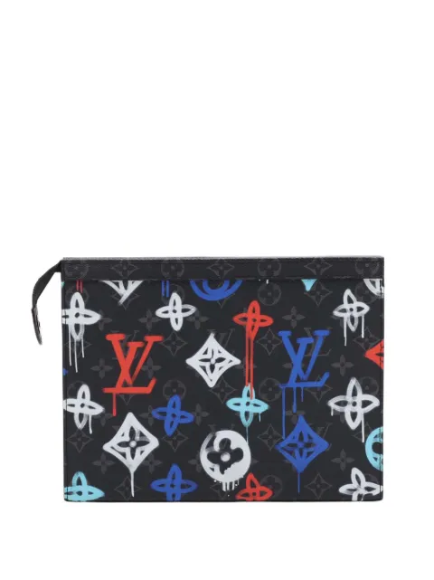 Louis Vuitton Pre-Owned 2021-2026 Monogram Eclipse Graffiti Pochette Voyage MM clutch bag Black 2A5BNQK67R8DWFQC