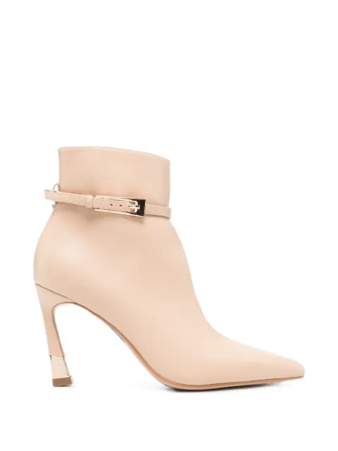Marc Ellis buckle-strap pointed-toe ankle boots Pink ME2601395