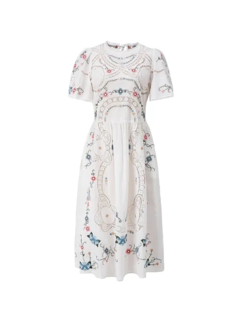 DREAM CATCHER Jules floral-embroidered broderie-anglaise midi dress White JULESD286XW59