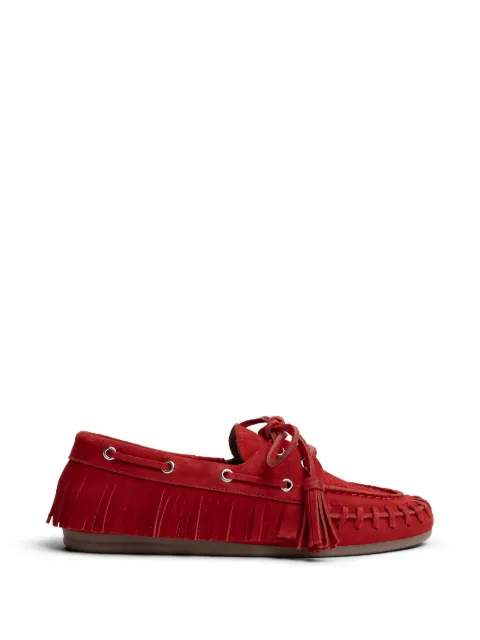 Posa fringe-trim tassel loafers Red PW86