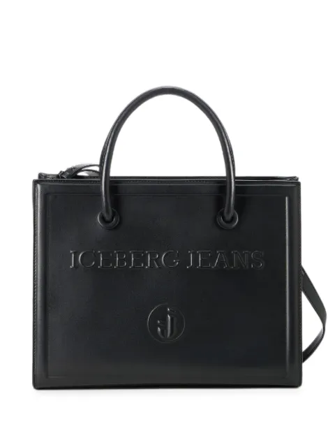 Iceberg logo-embossed tote bag Black 26EK2P1721169349000