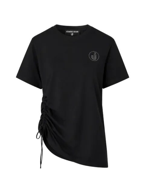 Iceberg ruched asymmetric logo T-shirt Black 26EJ2P0F081P4009000