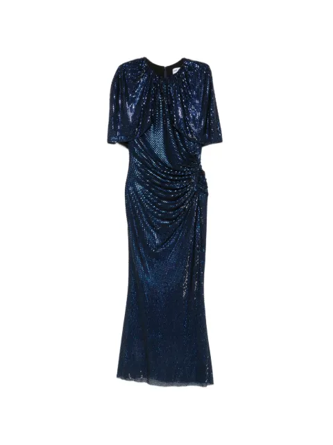 Self-Portrait rhinestone-embellished cape-sleeve midi dress Blue PF26054MN