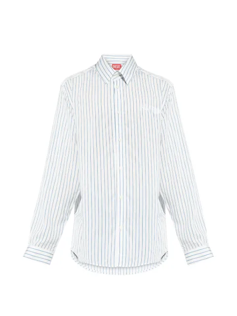 Diesel striped logo-embroidered shirt White A228480AGCL