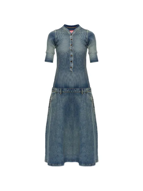 Diesel ribbed-knit denim midi dress Blue A230320IFBL