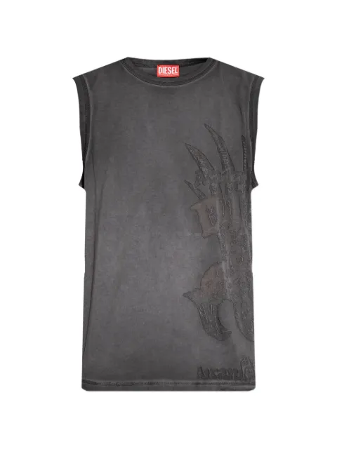 Diesel T-RAWBISCO graphic-print sleeveless T-shirt Grey A226540DLBW