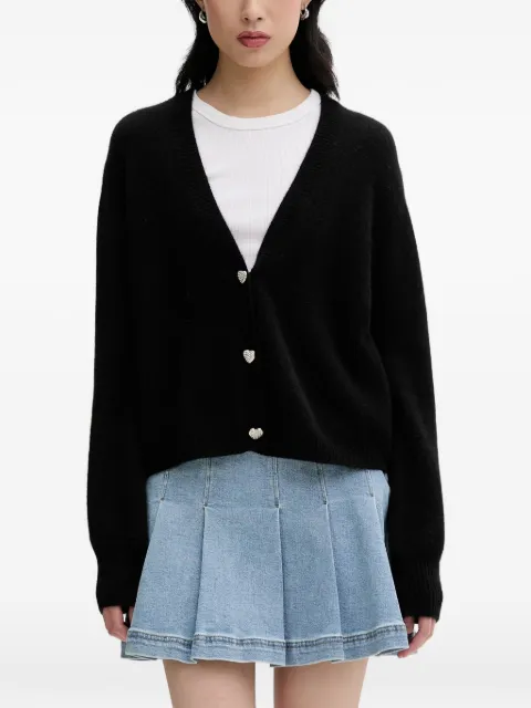 FROM FUTURE heart-button cardigan Black WPC03530