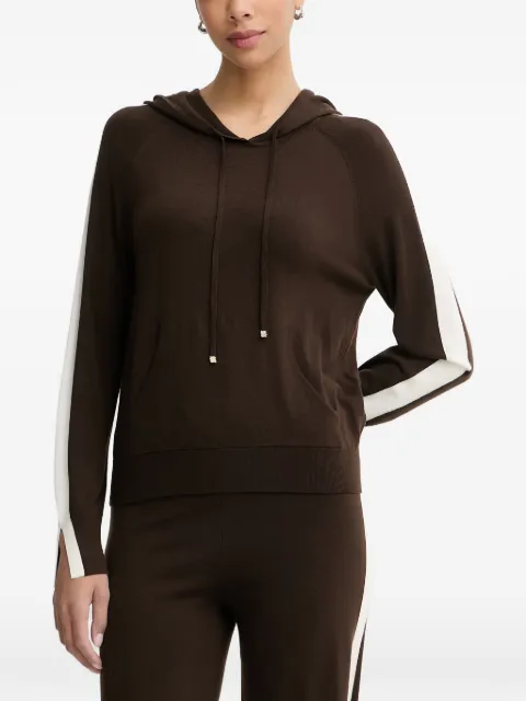 FROM FUTURE side-stripe drawstring hoodie Brown WPH03680
