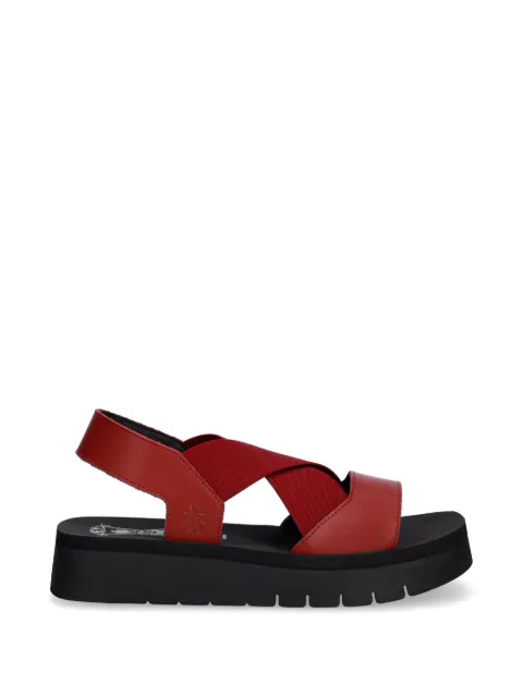 Fly London crossover-strap flatform sandals Red P145418001