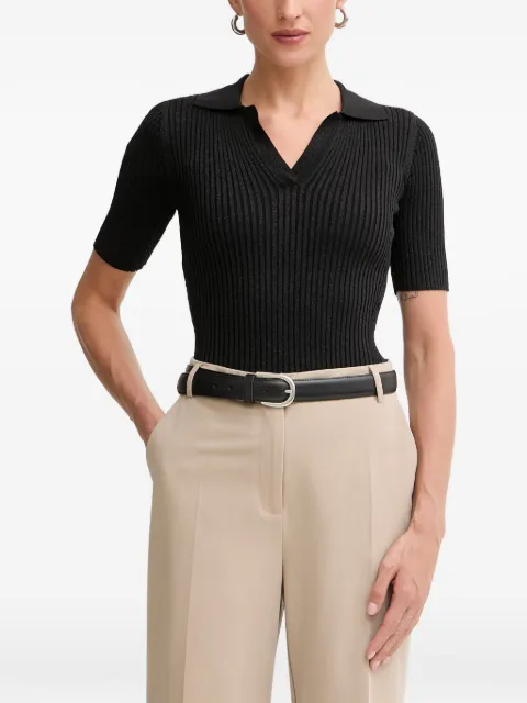 FRACOMINA ribbed-knit short-sleeve top Black FS26ST7001K564Q7