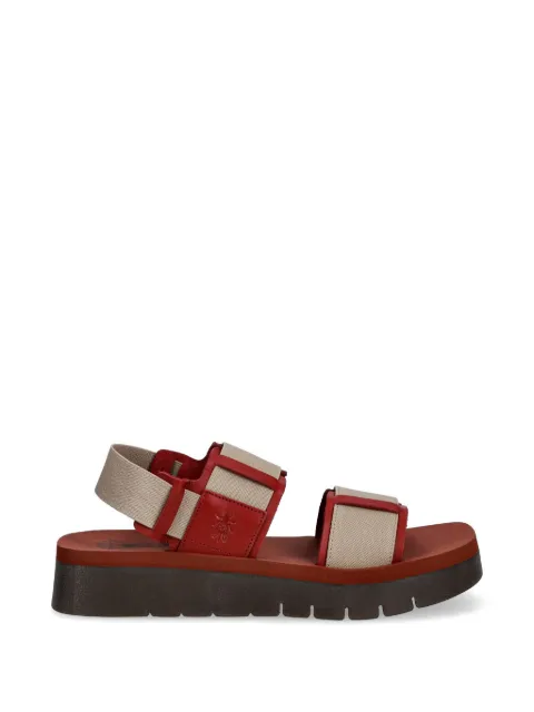 Fly London logo-debossed panelled sandals Red P145277004