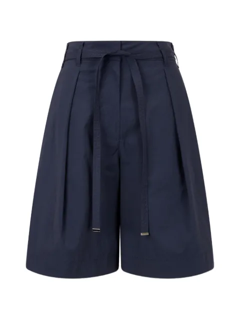TOMBOY belted pleated knee-length tailored shorts Blue 9106231218