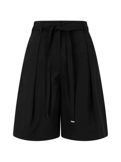 TOMBOY belted pleated knee-length tailored shorts Black 9106231218