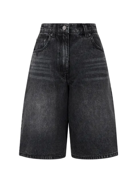 TOMBOY faded-effect knee-length denim shorts Black 9106262209