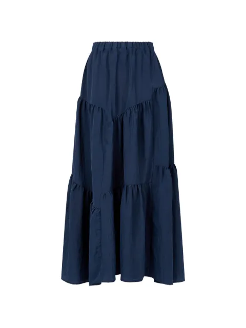 TOMBOY asymmetrical tiered A-line maxi skirt Blue 9106232211
