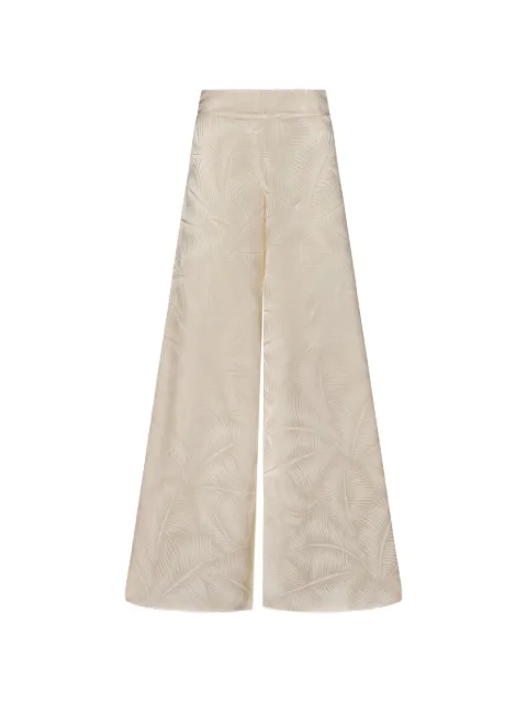 Johanna Ortiz Musical palm-jacquard wide-leg trousers Neutrals PT03882