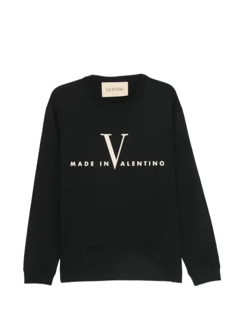 Valentino Garavani logo-print long-sleeve T-shirt Black VMG18NBM39RA