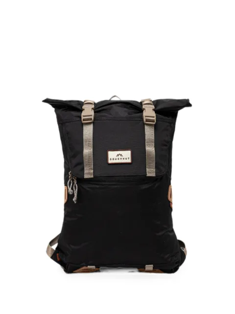 Doughnut logo-patch buckle-fastening backpack Black D195JG20003