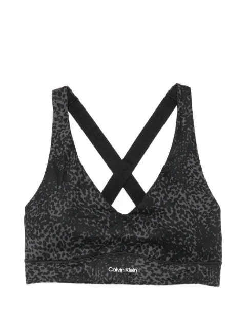 Calvin Klein leopard-print sports bra Black LVGWF5K14832O