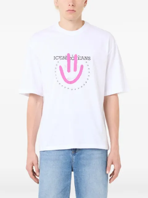 Iceberg smile-print cotton T-shirt White 26EJ1P0F042P4001101