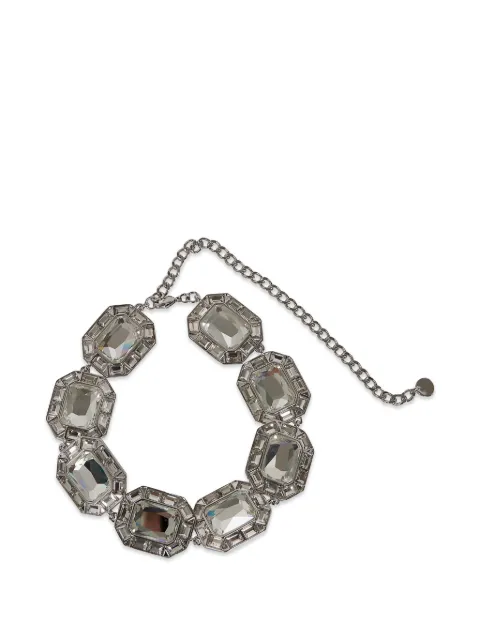 Self-Portrait crystal-embellished necklace White PF26624N