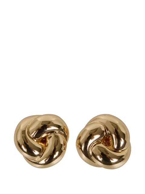 Self-Portrait knot-detail earrings Gold PF26652EA