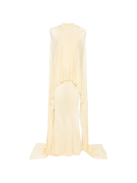 Self-Portrait cape-detail racer-back maxi dress Yellow PF26054XBY