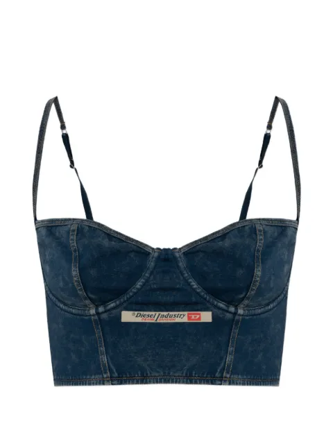 Diesel Sheila-Dnm logo-patch bra Blue A225490TJBV
