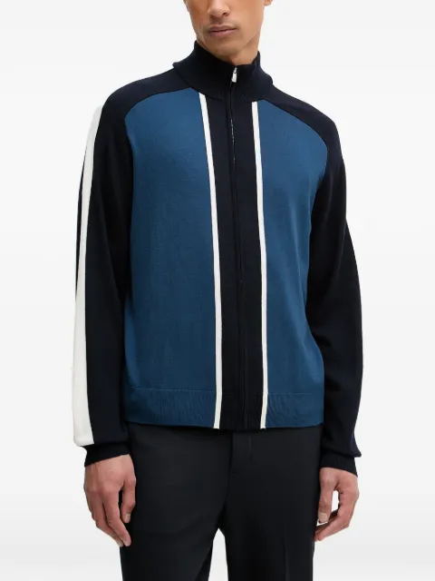 FROM FUTURE striped zip-up sweater Blue MPG03633