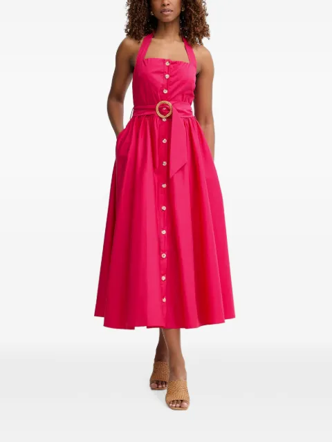 FRACOMINA belted button-front midi dress Pink FS26SD2003W40001
