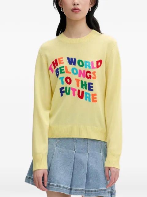 FROM FUTURE slogan-intarsia sweater Yellow WPR03570
