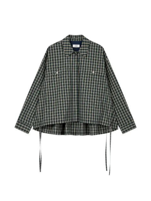 TOMBOY checkered gathered-back shirt Blue 9106221105