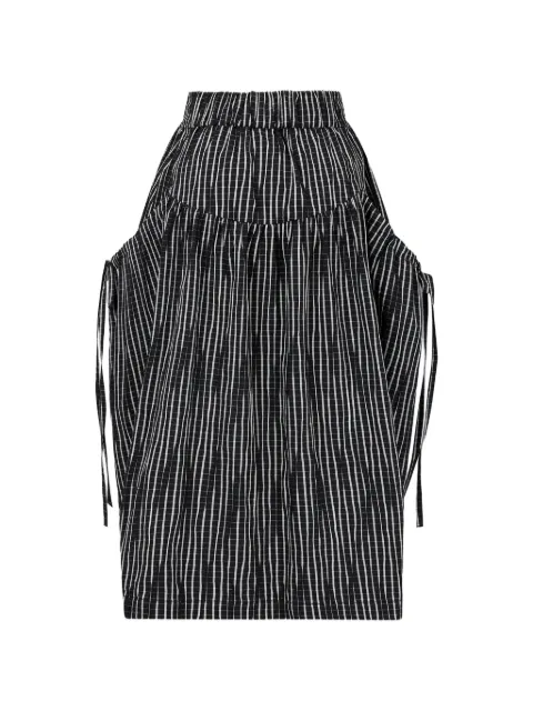 TOMBOY check drawstring midi skirt Black 9106232212