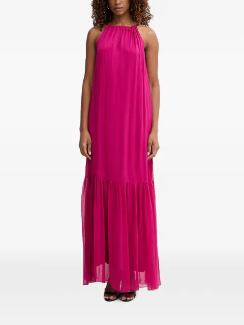 Haveone halterneck tiered maxi dress Pink AFFQ011