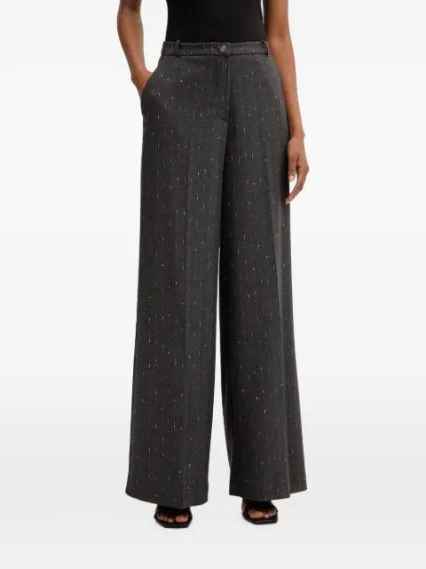 Haveone pinstripe-pattern wide-leg trousers Grey PGEP065