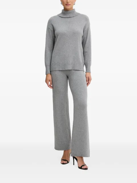 Haveone ribbed-knit trousers and sweater set Grey HNCP004