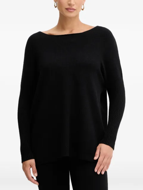 Haveone ribbed-sleeve trousers and sweater set Black HNCP001