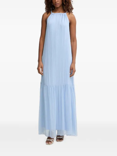 Haveone tiered halterneck maxi dress Blue AFFQ011